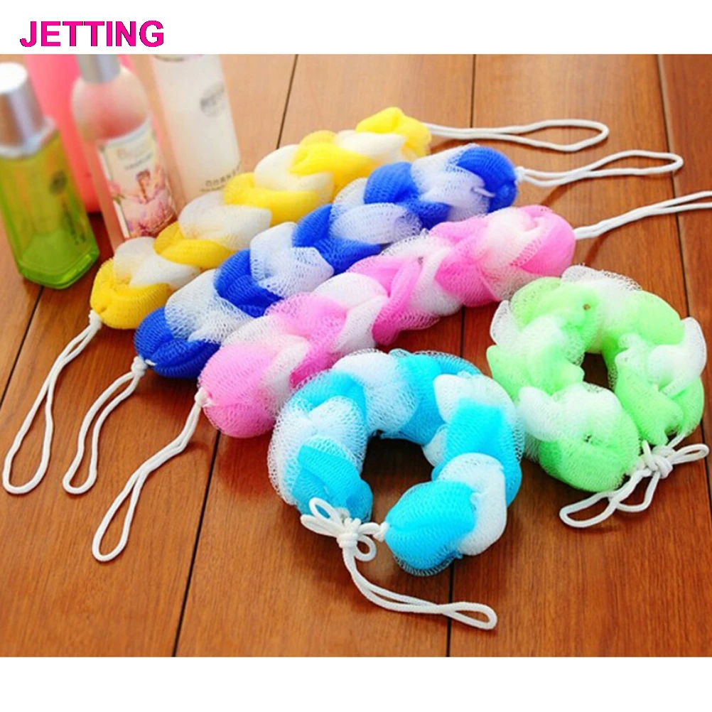 Очищающая сетка для тела губка мытья душа щетка ванны люфа цветок ванна мяч
