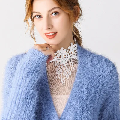 Поддельные меховой воротник Женская принтом в виде банта для Kraagjes жилет подходит