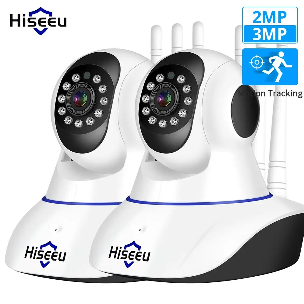 Hiseeu IP Камера 3MP Видеоняни и радионяни охранных Камера WI-FI Беспроводной 2-полосная аудио CCTV видео Камеры скрытого видеонаблюдения - изображение
