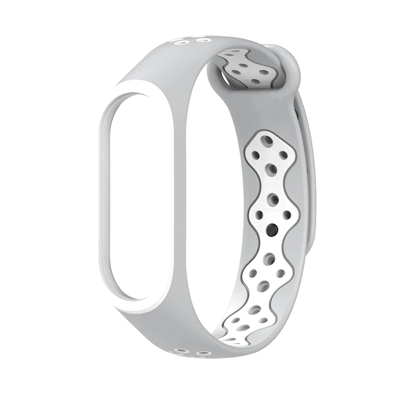 gray White Спортивный браслет для mi Band 3 4, ремешок на запястье, спортивный силиконовый браслет для mi band 4 3, Смарт-часы, браслет для Xiaomi mi band 3 4, ремешок - Цвет: gray White