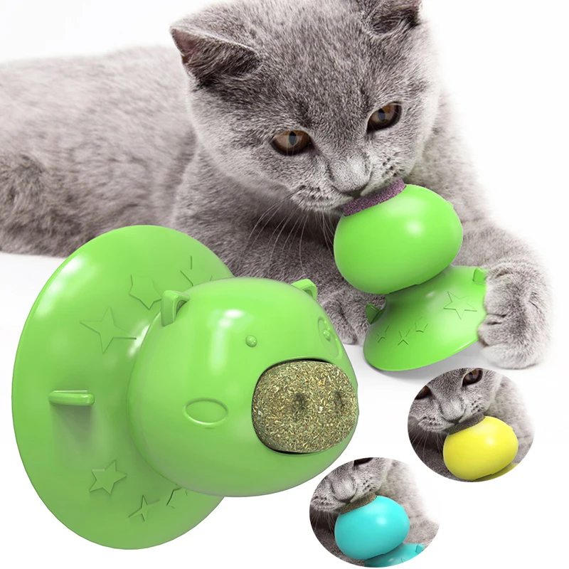 Аксессуары для кошек, Мятная игрушка, кошек, настенное крепление, молярный Прорезыватель зубов для мяча, котенка, кричащая присоска, шарики, ...