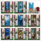 3D наклейки на дверь подводный мир для детской комнаты, декоративные обои, самоклеящиеся домашние декорации, Мультяшные настенные плакаты сделай сам