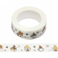 new 1pc 15mm x 10m bee gnomes with flower spring cartoon washi tape scrapbook paper masking adhesive washi tape