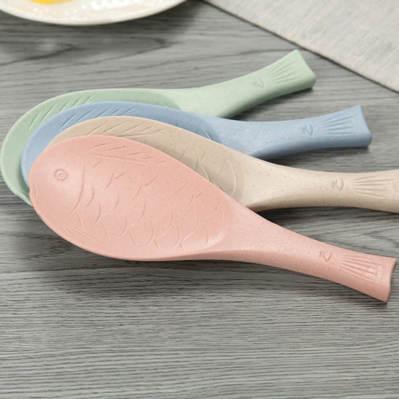 В форме рыбы столовая ложка антипригарные рисовые ложки для еды резные