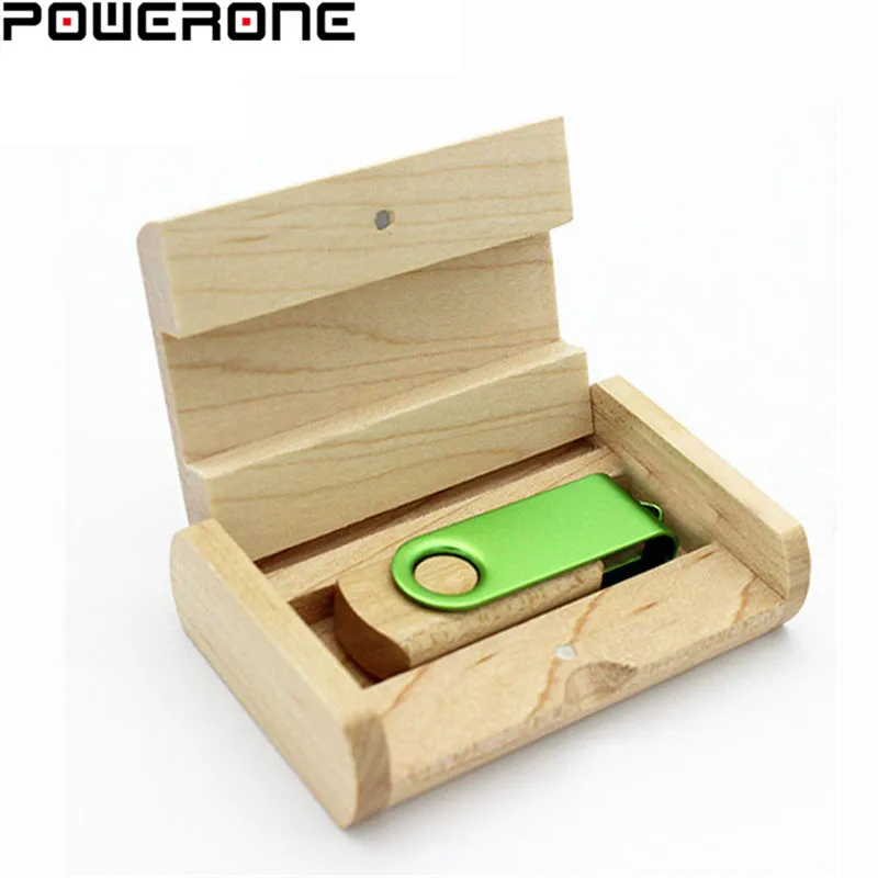 POWERONE вращающийся металлический деревянный usb + ручка накопитель 4 ГБ 8 16 32 64 Usb флеш