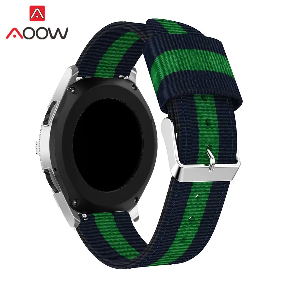 20 мм 22 мм нейлоновый холщовый ремешок для часов samsung Galaxy Watch Active 42 мм 46 мм спортивный ремешок браслет аксессуары для gear S3 S2
