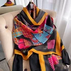 Брендовый дизайнерский шелковый шарф Женская бандана длинные шали шарфы зимние шарфы из пашмины женский роскошный пляжный хиджаб платок 90*180 см