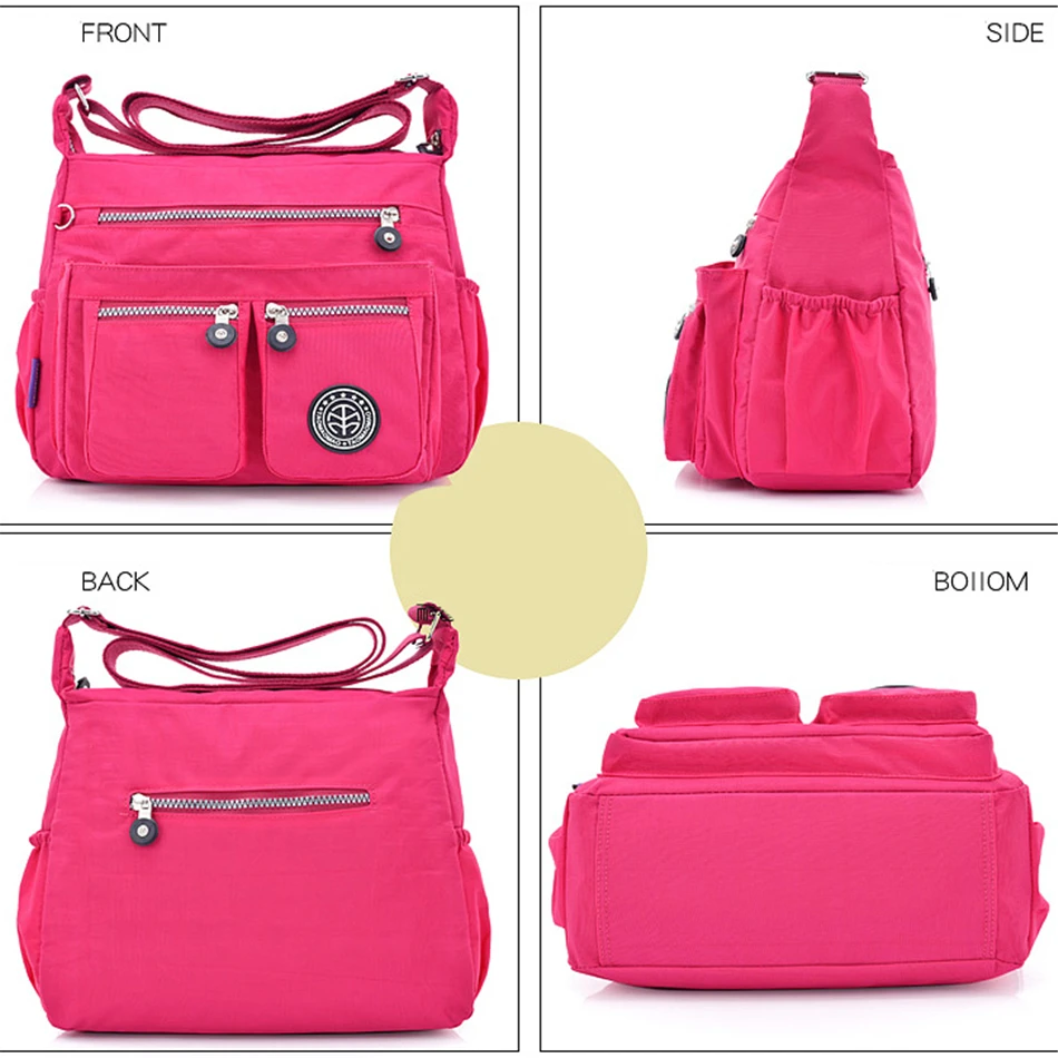 Женская нейлоновая сумка через плечо с несколькими карманами водонепроницаемая