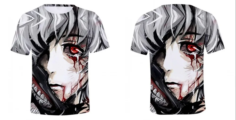 Футболка с 3D-принтом "tragical Tokyo Ghoul", мужская футболка с принтом крови, повседневные футболки Кен канеки, футболки, аниме, толстовка, уличная одежда, топы