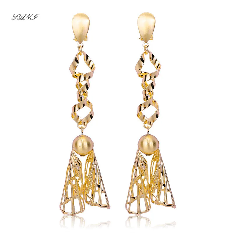 

Nice Fashion Jewelry 2021 Brand Women's Long Drop Dangle Earrings Exquisite Jewelry Geometric for Wedding Party Daily Wear