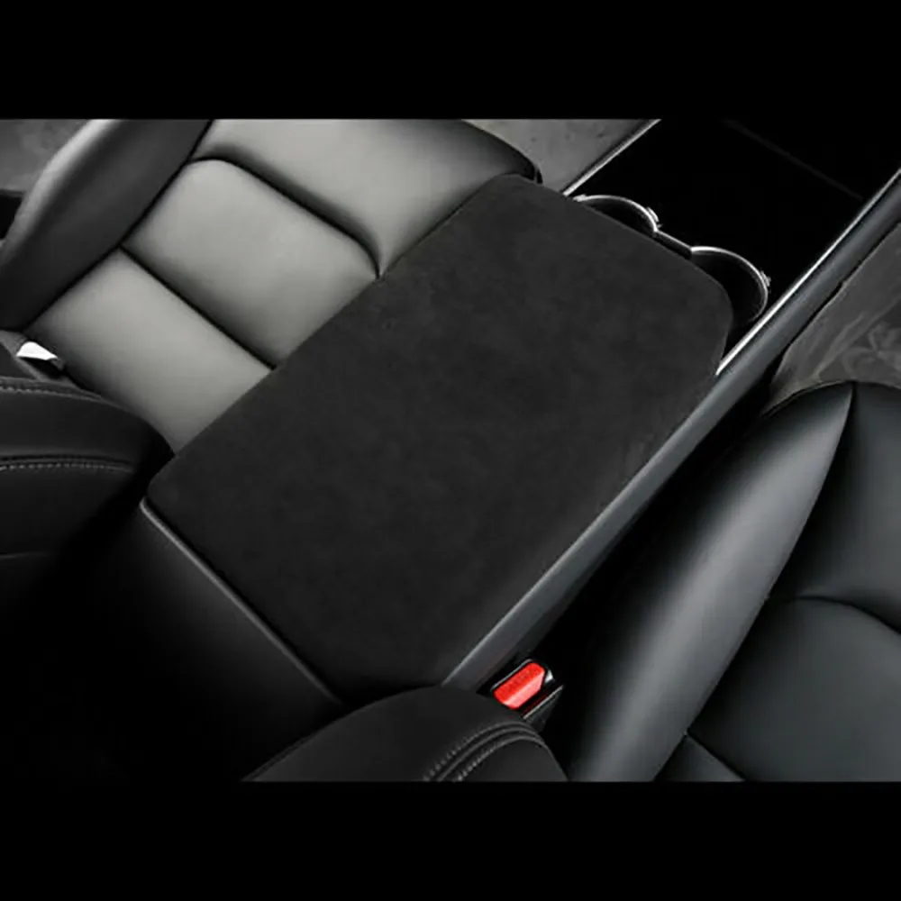 

Durable And Practical Alcantara Leather Car Front Armrest Panel Cover Trim For Tesla Model 3 2017-2020