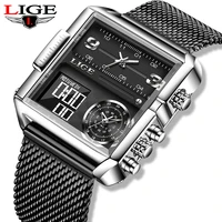2022 lige digital watches mens top luxury brand waterproof square wrist watch men quartz military sports watch relogio masculino