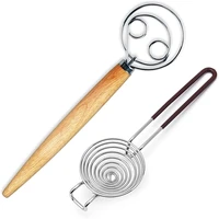 danish dough whisk set 13 inch stainless steel hand bread dough mixer and 10 inch egg separator manual batter whisk