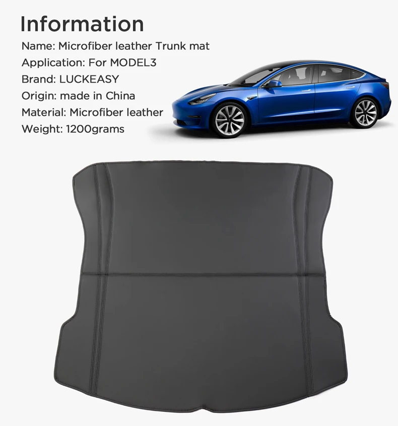 LUCKEASY для Tesla модель 3- автомобиль из микрофибры носить все включено коврики 3 шт./компл