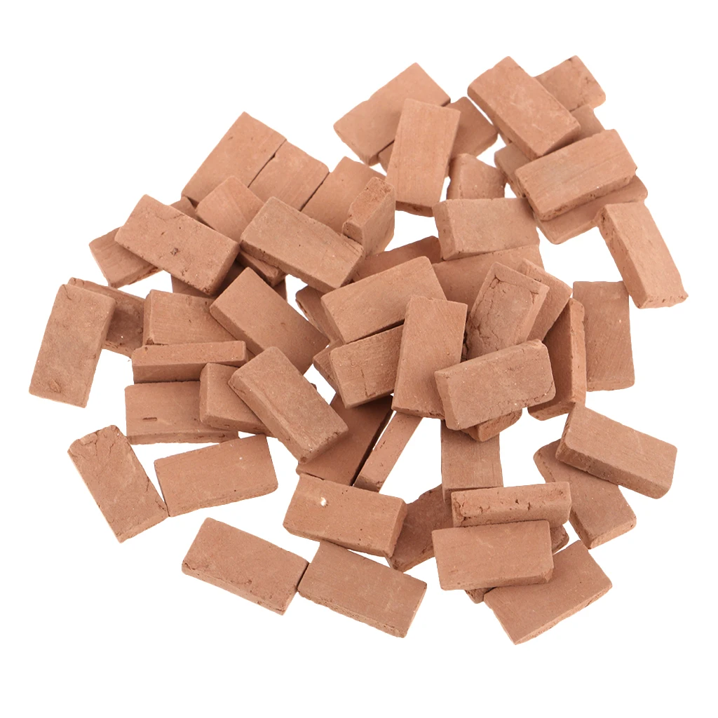 

150x Miniature Red Bricks Models 1.1X0.6cm Layout For Armor Scene