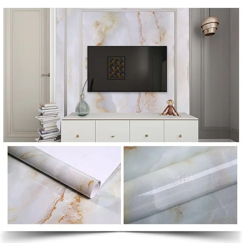 

60cmx10M kitchen PVC wall stickers marble countertop stickers bathroom self-adhesive waterproof wallpaper