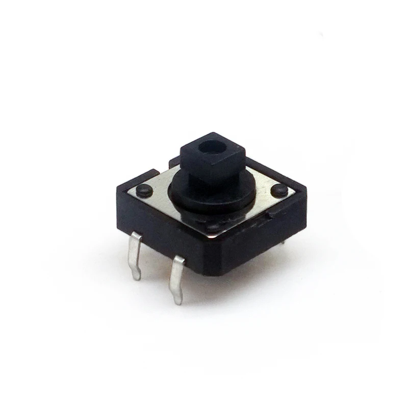 

50pcs 100pcs12*12*7.3mm Square Head DIP 4PIN 12V 0.5A Push Button Switch Tactile Direct Plug-in Self-Reset Interruptor
