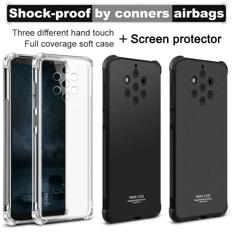 IMAK углы чехол с "воздушной подушкой" для Nokia 9 PureView мягкий TPU чехол s для NOKIA9 полное покрытие матовый прозрачный корпус
