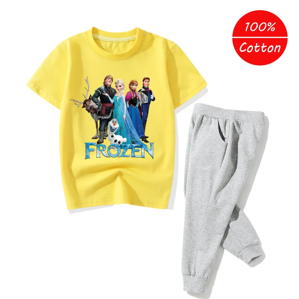 Повседневные комплекты одежды для девочек Disney с принтом &quotХолодное сердце&quot