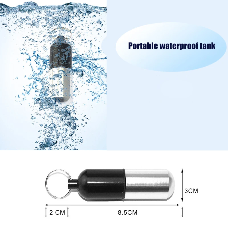 

New Multifunctional Emergency Mini Storage Box Keychain Waterproof Drug Container for Emergency Outdoor Camping Traveling S66