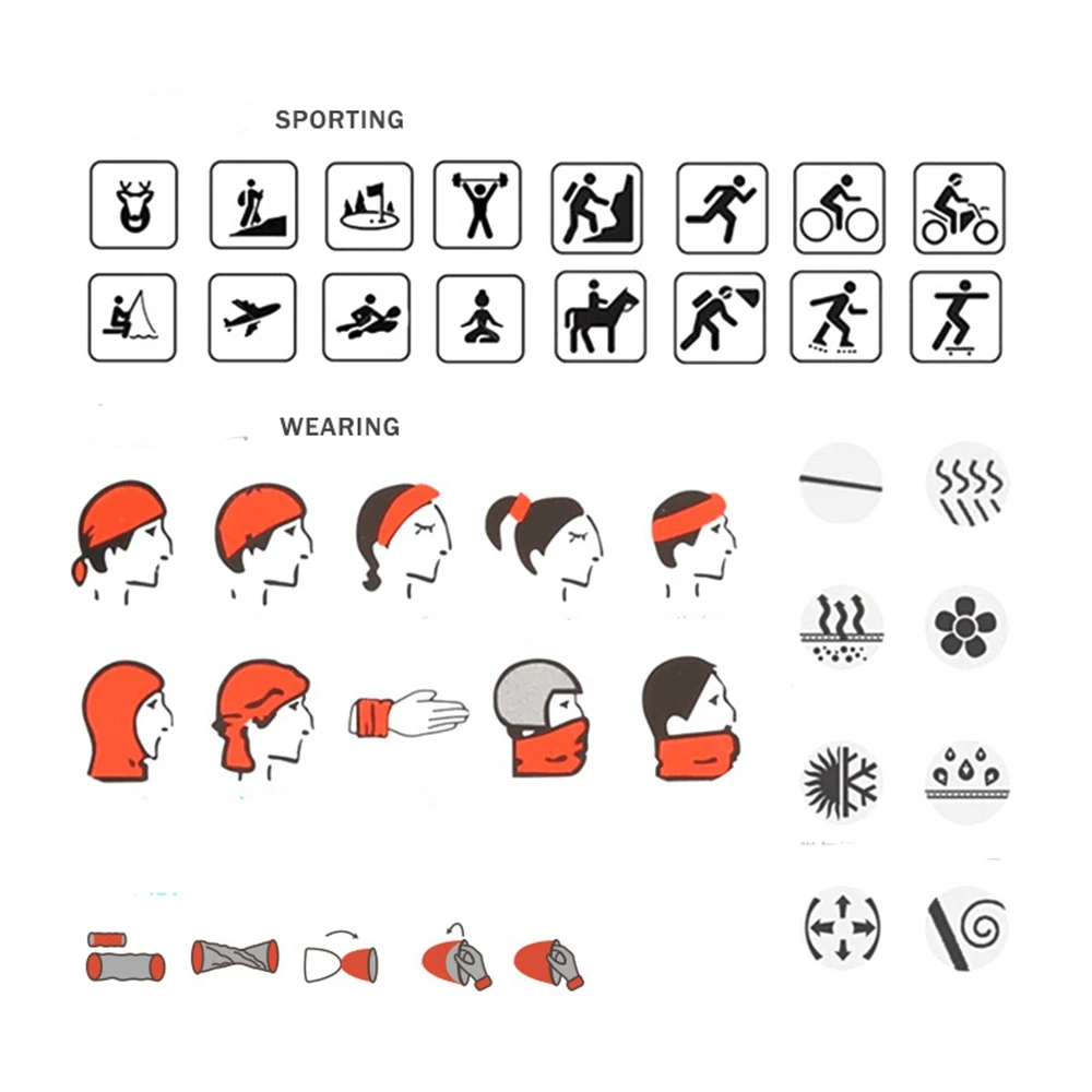 Модная цифровая печать велосипедная бандана головной убор рыболовная повязка