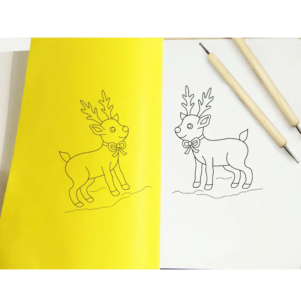 10 шт. набор переводной бумаги для вышивки с тиснением и стилусом ткани холста