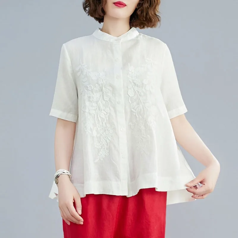 Женские хлопковые льняные повседневные рубашки Новое поступление 2021 летние