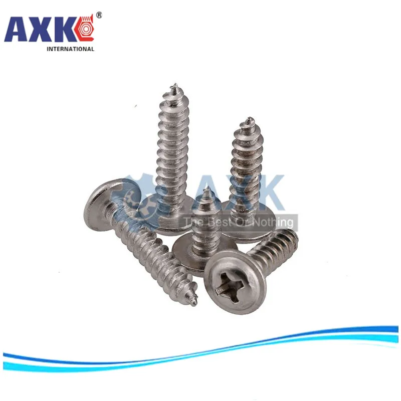 AXK 20 шт. саморезы с круглой головкой из нержавеющей стали 304 мягкими винтами