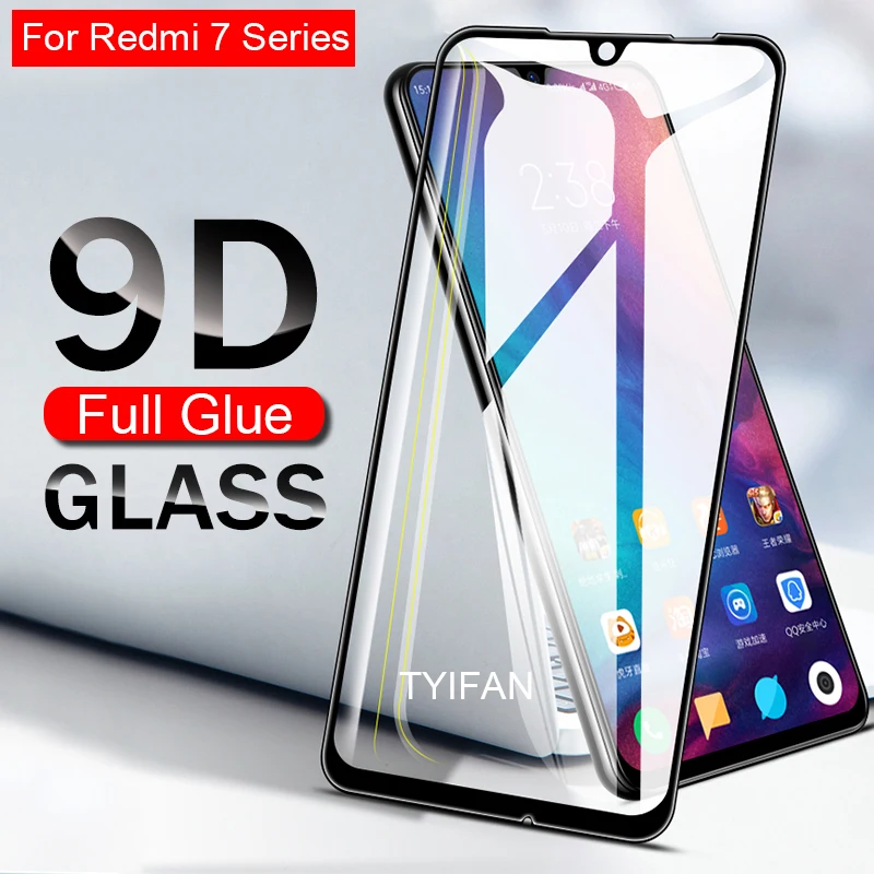 9d Full Glue Tempered Glass on Redmi Note 7 Pro 7a Protective Glas Screen Protector for Xiaomi Ksiomi Note7 Not A A7 Safety 9h | Мобильные