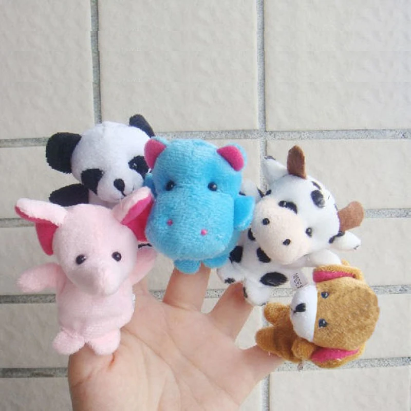10pcs/Set Animal Finger Puppet Plush Child Baby Early Education Toys Gift Collection For Kids high quality mini Toys#CN30