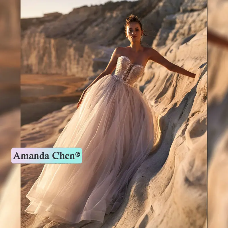 Кружевное Свадебное платье без бретелек новый дизайн 2019|Свадебные платья| |