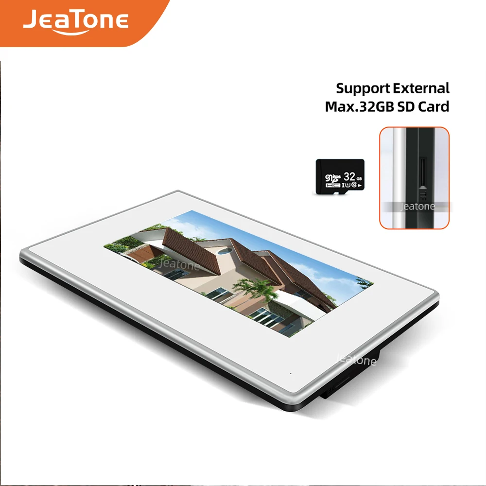 Jeatone 7 дюймовый вилла WIFI IP видеодомофон система внутренней связи белый цвет