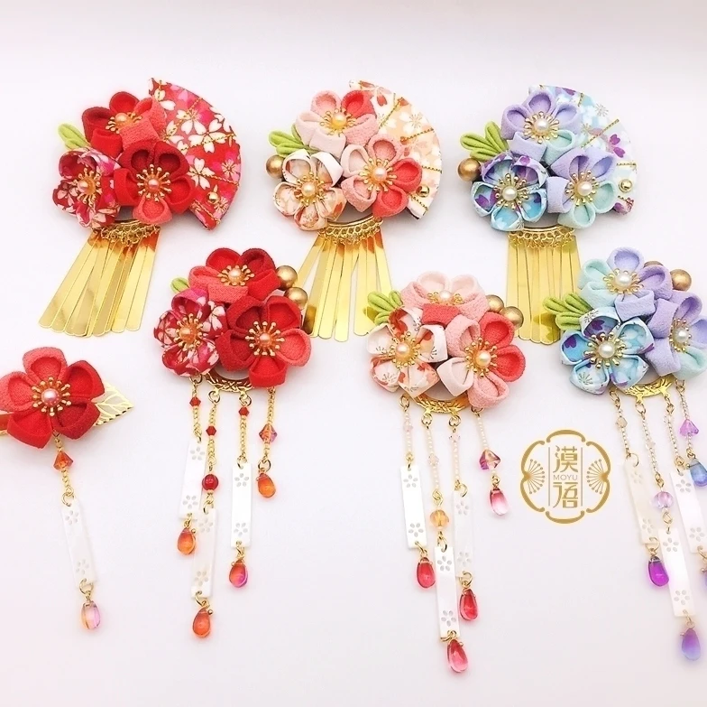 Ручной работы шпилька милые аксессуары для косплея канзаши кисточка Сакура