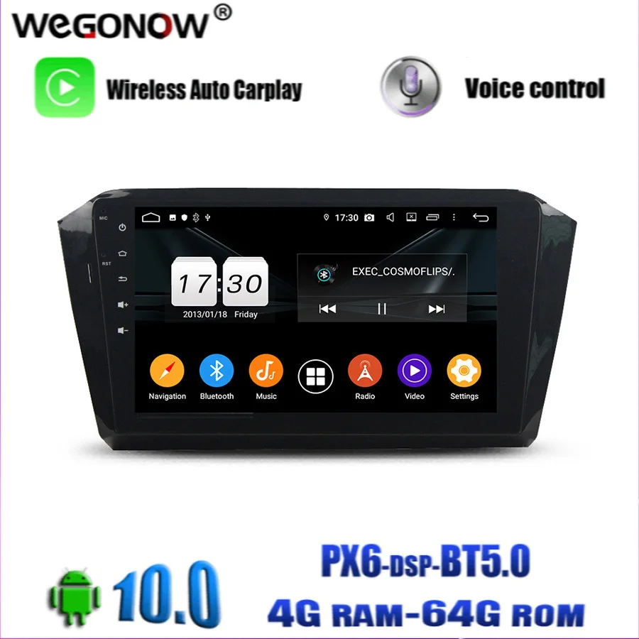 Автомобильный DVD плеер PX6 DSP IPS Android 10 0 4 Гб ОЗУ 64 8 Восьмиядерный GPS RDS радио микрофон