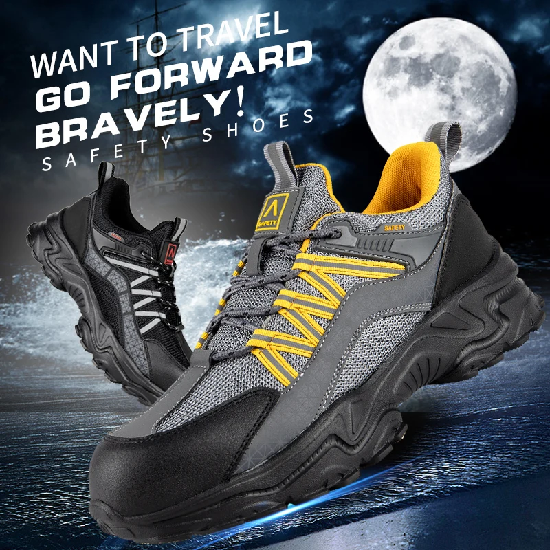 Safety Work Shoes Construction Men Outdoor Steel Toe Cap Puncture Proof High Quality Lightweight Indestructible Boots | Обувь