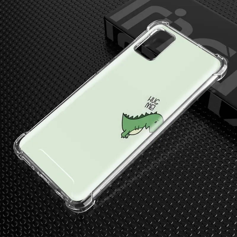 

Cute Dinosaur Baby Phone Case For Samsung Galaxy A51 A71 5G A21s A31 A41 A11 A21 A01 M31 M31s M51 M21 Airbag Cas Cover