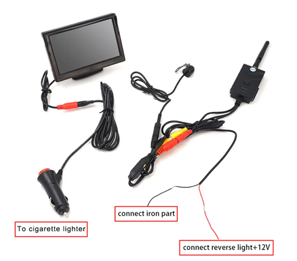rear view camera with monitor монитор для камеры заднего вида 5 дюйм беспроводной монитор с фронтальной или задней камерой, прикуриватель питания, поддержка цифрового сигнала 150 м беспроводное расстояние