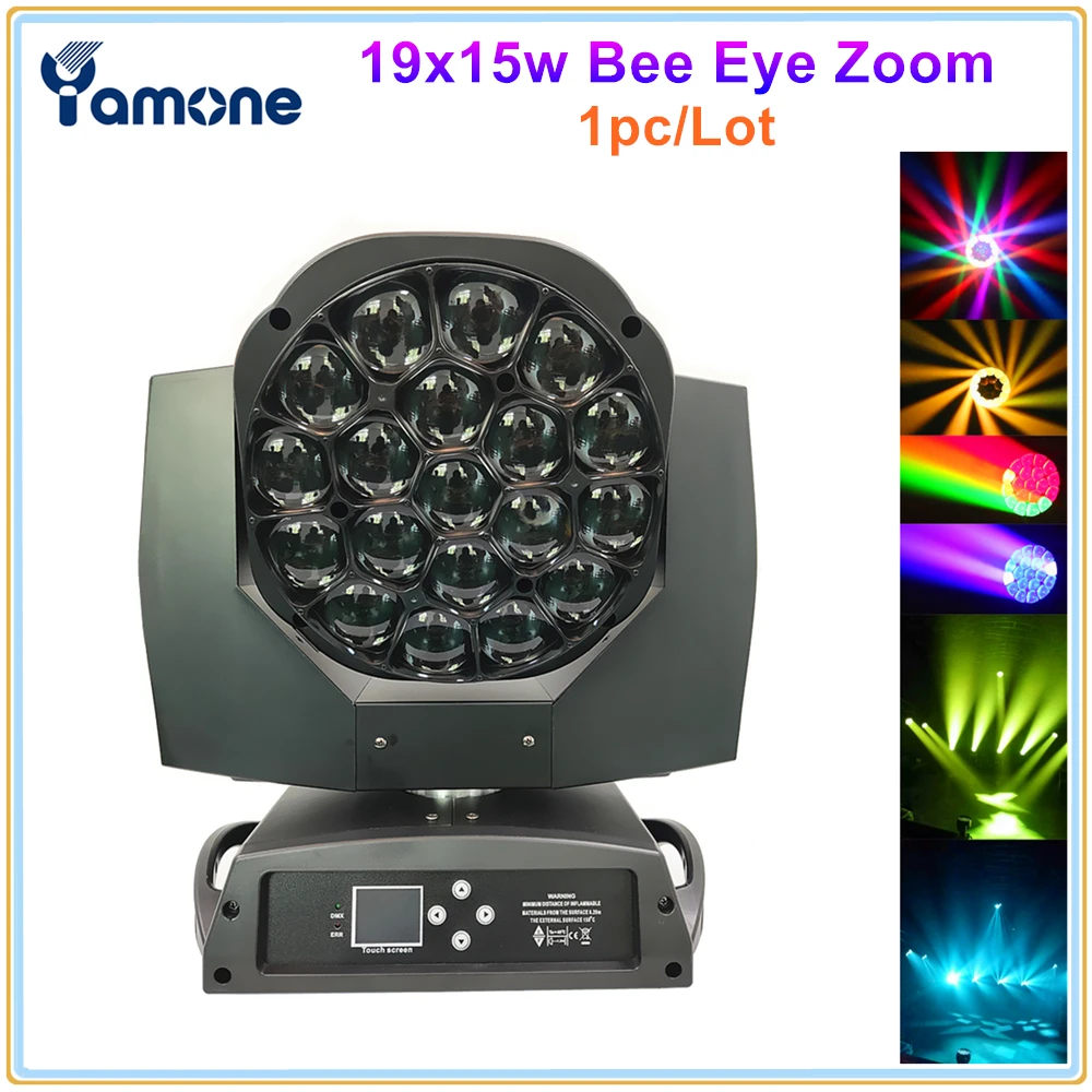 

1 шт./лот 19 шт. * 15 Вт Big Bee Eyes RGBW Beam Wash Zoom LED DMX движущийся головной Луч для концерта, танцевального зала, диджея, клуба, сценисветильник