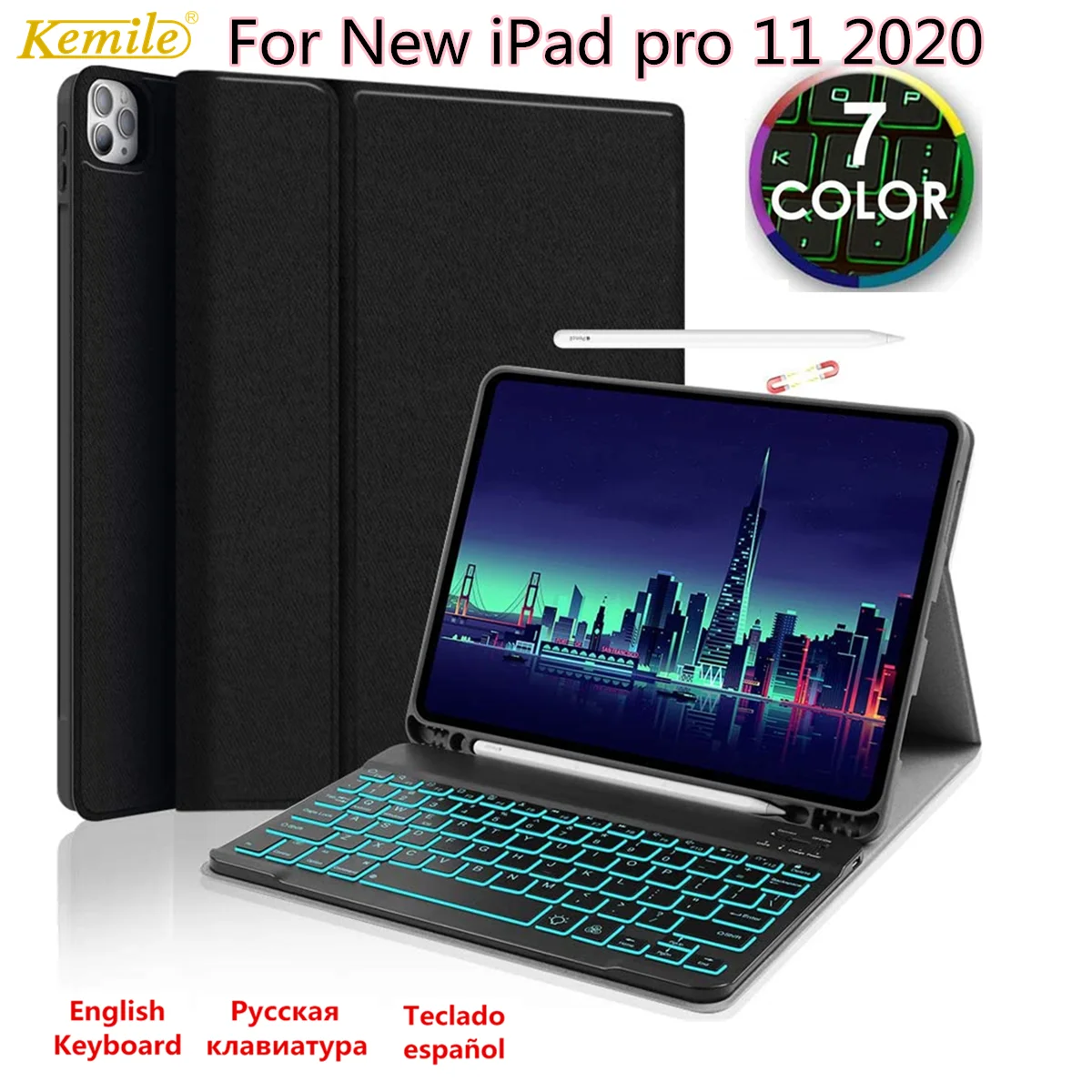 Чехол для iPad Pro 11 2020 чехол с клавиатурой подсветкой и держателем карандашей