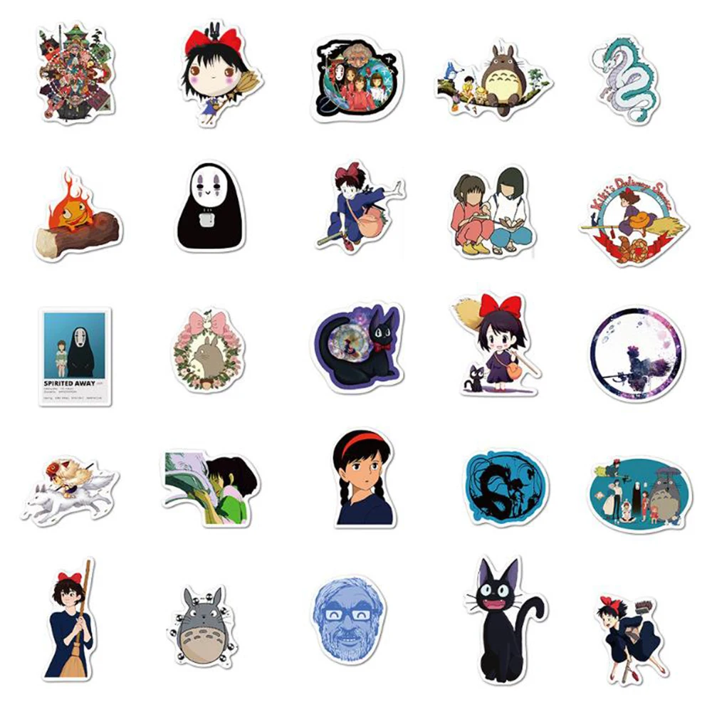 

10/30/50/100PCS Anime Miyazaki Hayao Cartoon Stickers Skateboard Suitcase Guitar Luggage Laptop Classic Toy Cool Sticker Decals