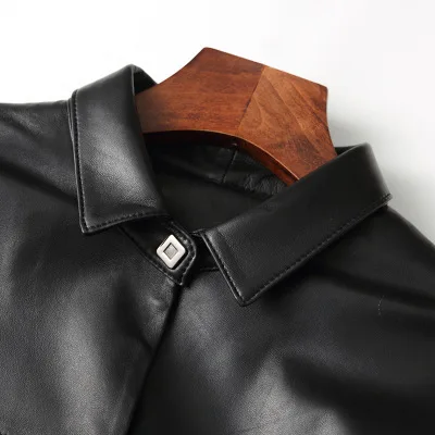 

Top Fashion 2020 New Genuine Sheep Leather Trench H59 high quality