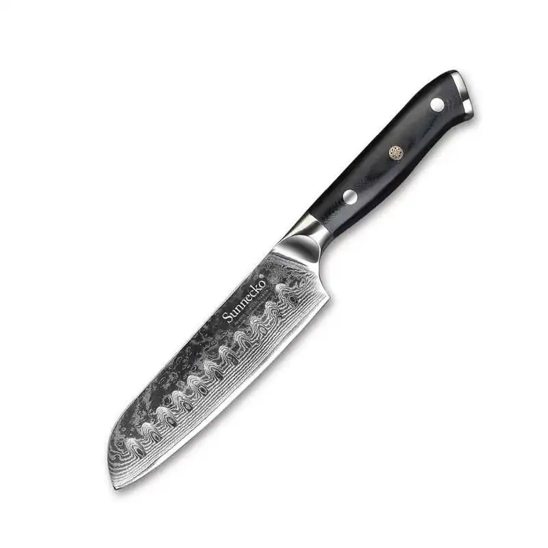 SUNNECKO Премиум 5 '' / 7'' Santoku ножи Дамасская сталь японский VG10 лезвие Кухня