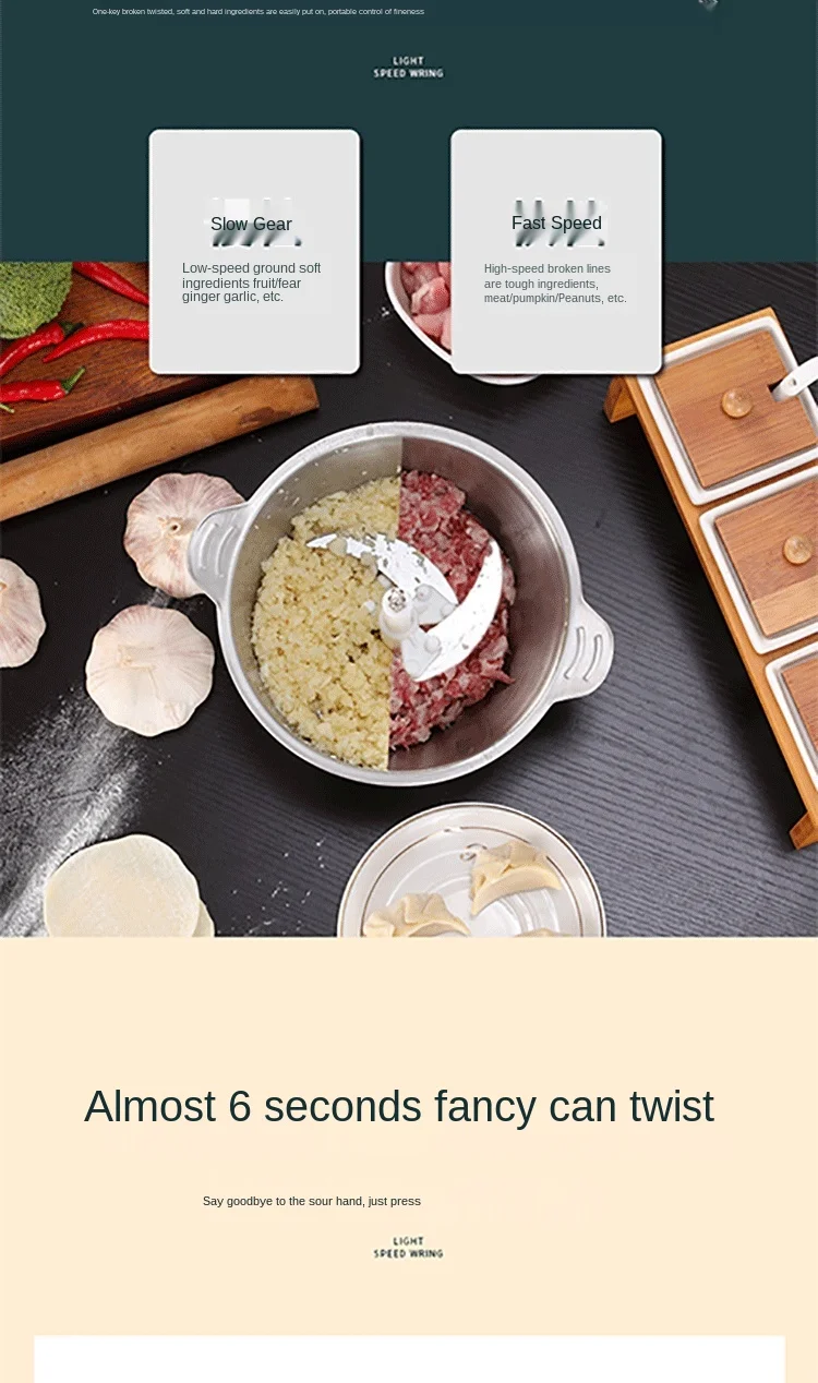 

220V 3L high power electric meat grinder household multifunctional cooking machine