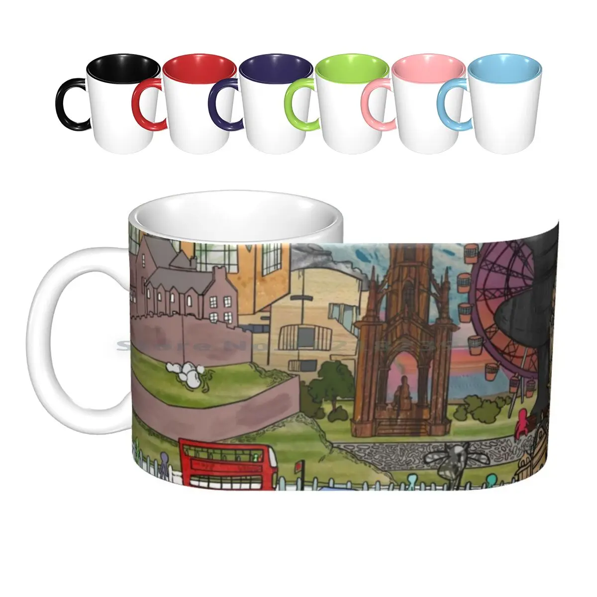 

Important Places In Edinburgh Ceramic Mugs Coffee Cups Milk Tea Mug Edinburgh Scotland Uk Great Britain Greyfriars Bobby Forth