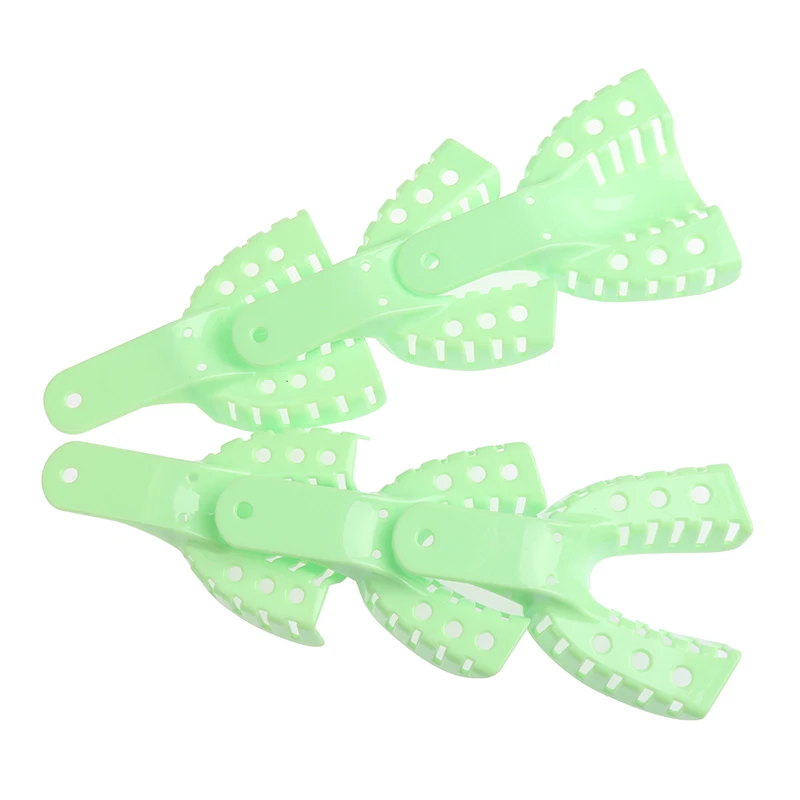 

10Pcs Green Dental Impression Trays Plastic Dental Mouthguard Trays Oral Care