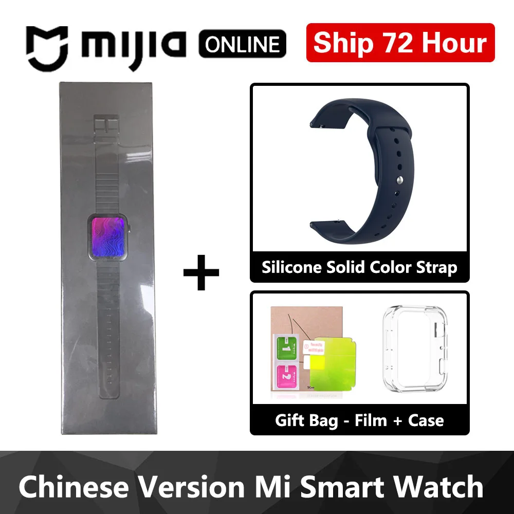 Black with Strap Xiaomi Mi Смарт-часы gps NFC wifi ESIM PhoneCall браслет Android наручные часы Спорт Bluetooth фитнес монитор сердечного ритма трекер - Цвет: Black with Strap