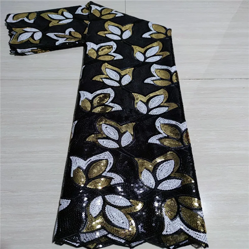 

Multicolor African Sequins Net Lace Fabric 2021 High Quality Elegant Nigerian Lace Fabrics Sewing French Tulle Lace Material