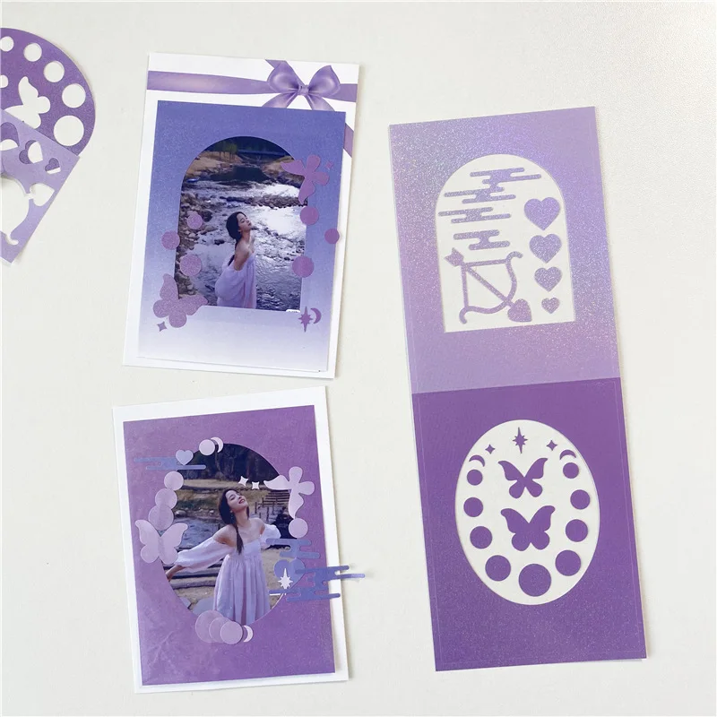 

Креативная фоторамка из серии «бабочки», 2 шт., ручные наклейки для счёта, фото-карточки с идентификатором, предметы для творчества, канцеляр...