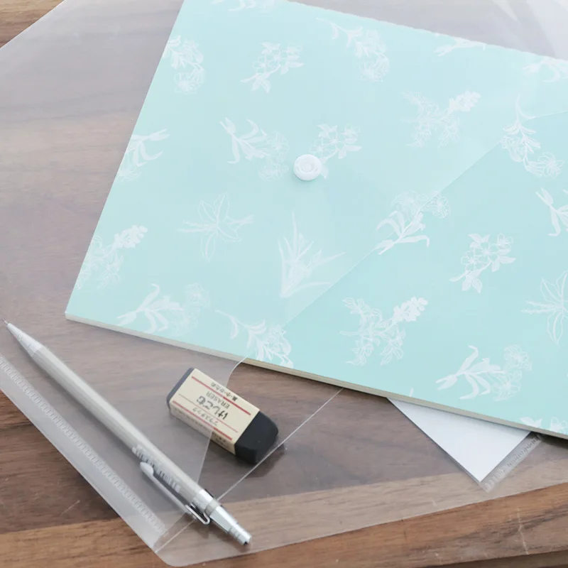 

Simple transparent A4 data file bag paper storage bag student stationery classification bag school folder file organizer