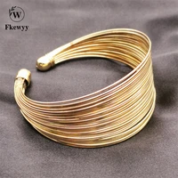 fkewyy bracelets multi layer gold plated women fashion luxury jewelry birthday party bracelets for women gift punk accessories